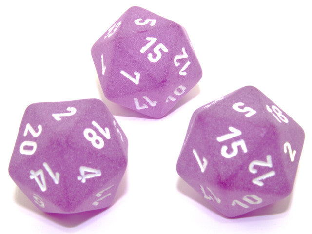Chessex D20 Dice Frosted Polyhedral Purple/white d20