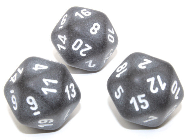 Chessex D20 Dice Frosted Polyhedral Smoke/white d20