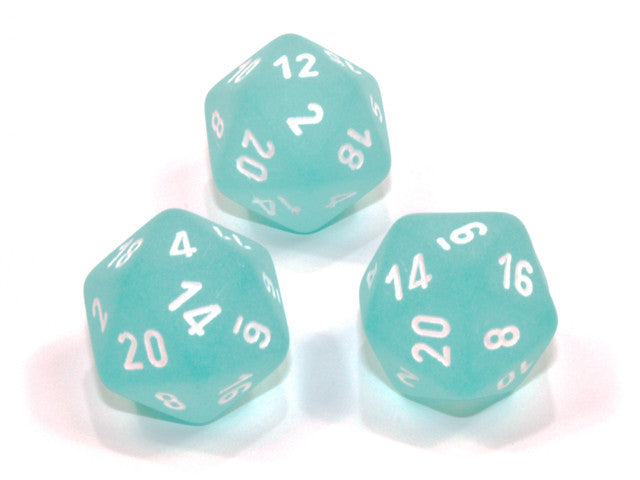 Chessex D20 Dice Frosted Polyhedral Teal/white d20