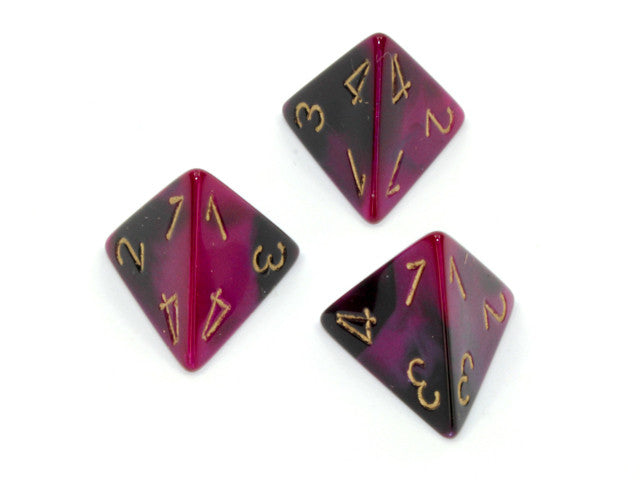 Chessex D4 Dice Gemini Polyhedral Black-Purple/gold d4