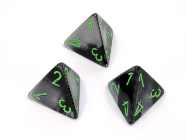 Chessex D4 Dice Gemini Polyhedral Black-Grey/green d4