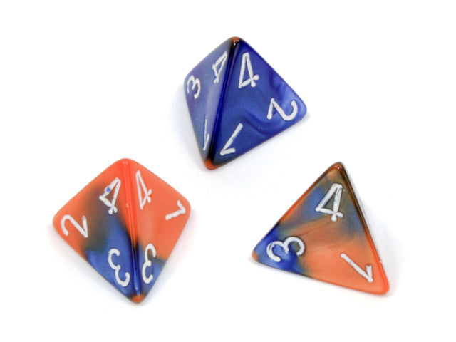 Chessex D4 Dice Gemini Polyhedral Blue-Orange/white d4