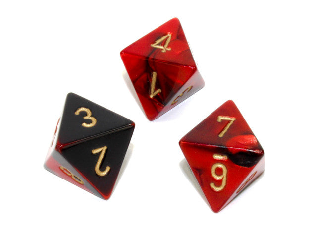 Chessex D8 Dice Gemini Polyhedral Black-Red/gold d8