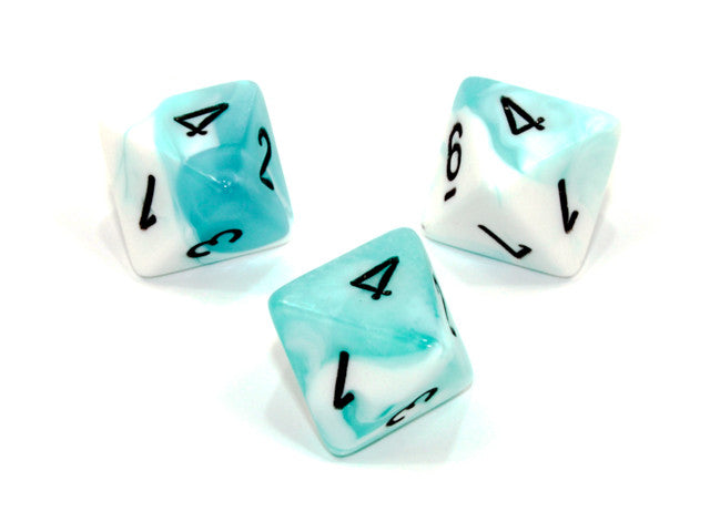 Chessex D8 Dice Gemini Polyhedral Teal-White/black d8
