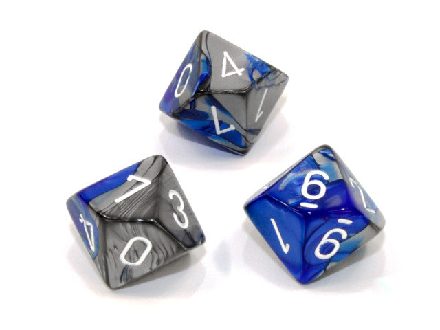 Chessex D10 Dice Gemini Polyhedral Blue-Steel/white d10