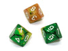 Chessex D10 Dice Gemini Polyhedral Gold-Green/white d10