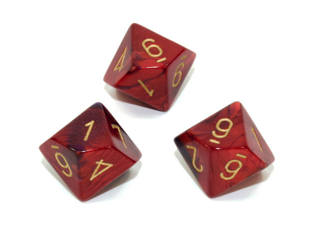 Chessex D10 Dice Gemini Polyhedral Purple-Red/gold d10