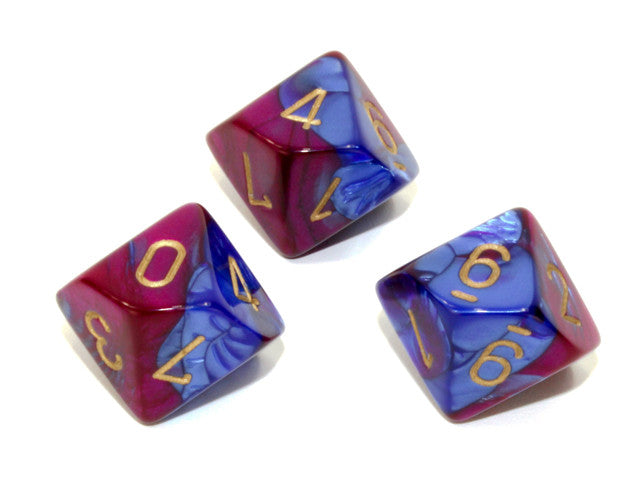 Chessex D10 Dice Gemini Polyhedral Blue-Purple/gold d10