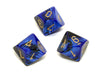 Chessex D10 Dice Gemini Polyhedral Black-Blue/gold d10