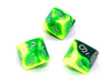 Chessex D10 Dice Gemini Polyhedral Green-Yellow/silver d10