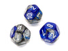 Chessex D12 Dice Gemini Polyhedral Blue-Steel/white d12