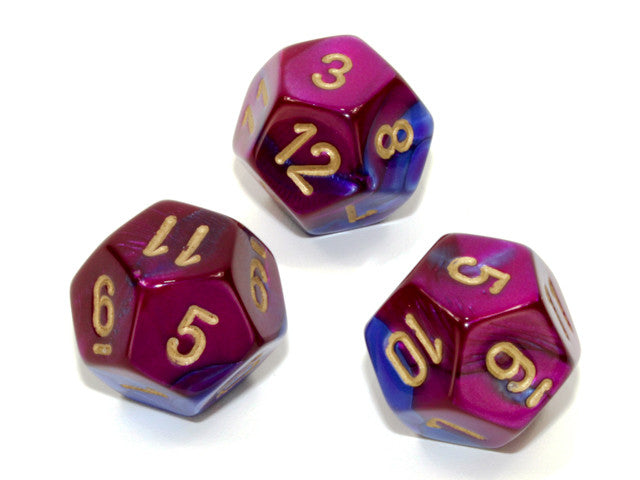 Chessex D12 Dice Gemini Polyhedral Blue-Purple/gold d12