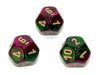 Chessex D12 Dice Gemini Polyhedral Green-Purple/gold d12