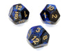 Chessex D12 Dice Gemini Polyhedral Black-Blue/gold d12