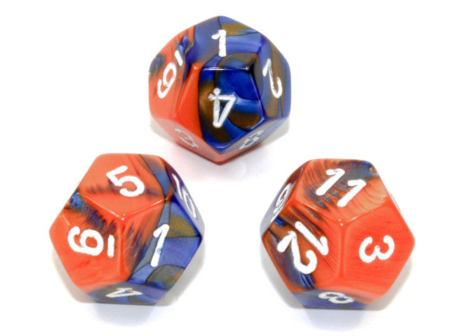 Chessex D12 Dice Gemini Polyhedral Blue-Orange/white d12