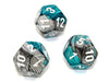 Chessex D12 Dice Gemini Polyhedral Steel-Teal/white d12