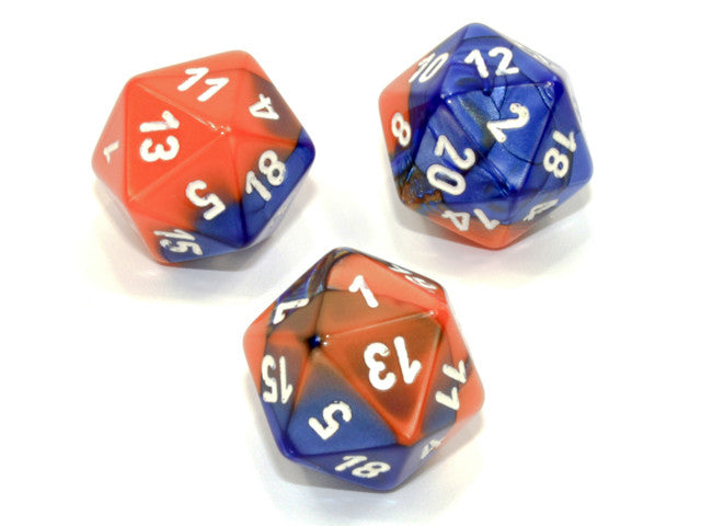 Chessex D20 Dice Gemini Polyhedral Blue-Orange/white d20