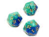 Chessex D20 Dice Gemini Polyhedral Blue-Teal/gold d20