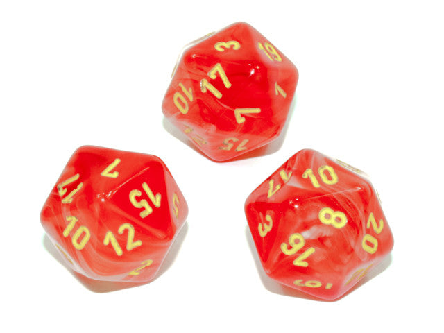 Chessex D20 Dice Ghostly Glow Polyhedral Orange/yellow d20