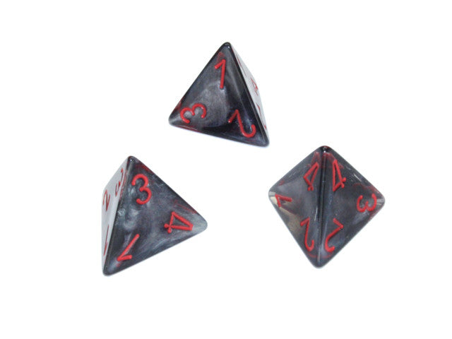 Chessex D4 Dice Velvet Polyhedral Black/red d4