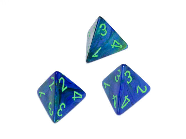 Chessex D4 Dice Lustrous Polyhedral Dark Blue/green d4 