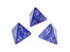 Chessex D4 Dice Lustrous Polyhedral Purple/gold d4