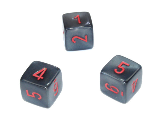 Chessex D6 Dice Velvet Polyhedral Black/red d6 w/#s
