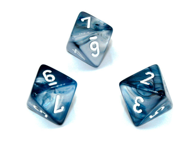 Chessex D8 Dice Lustrous Polyhedral Slate/white d8
