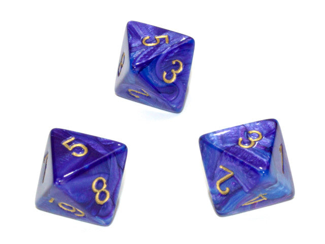 Chessex D8 Dice Lustrous Polyhedral Purple/gold d8