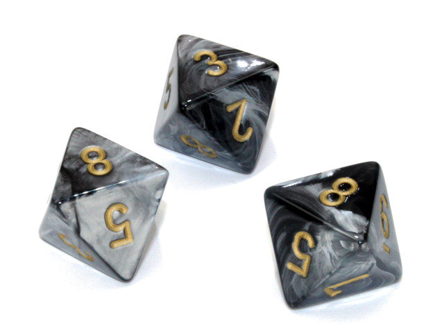 Chessex D8 Dice Lustrous Polyhedral Black/gold d8