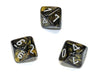 Chessex D10 Dice Leaf Polyhedral Black Gold/silver d10