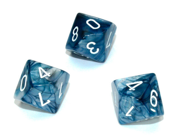 Chessex D10 Dice Lustrous Polyhedral Slate/white d10
