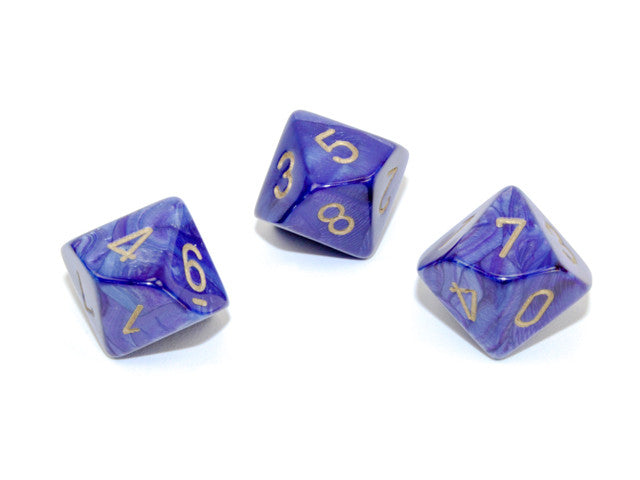Chessex D10 Dice Lustrous Polyhedral Purple/gold d10