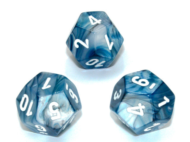 Chessex D12 Dice Lustrous Polyhedral Slate/white d12
