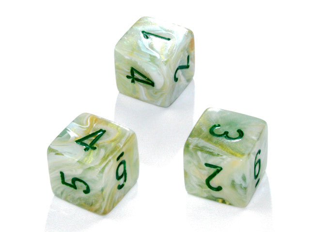 Chessex D6 Dice Marble Polyhedral Green/dark green d6 w/#s