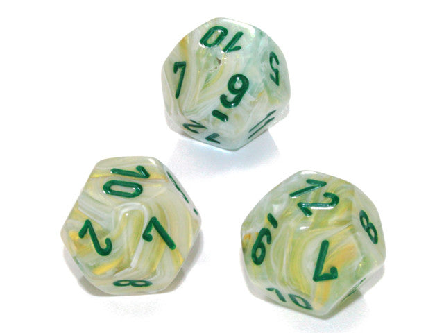 Chessex D12 Dice Marble Polyhedral Green/dark green d12