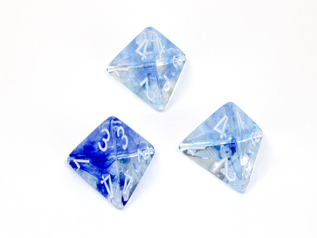 Chessex D4 Dice Nebula Polyhedral Dark Blue/white d4