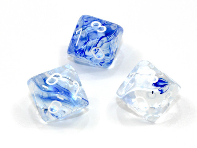 Chessex D10 Dice Nebula Polyhedral Dark Blue/white d10