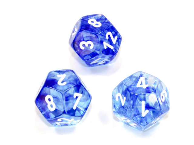 Chessex D12 Dice Nebula Polyhedral Dark Blue/white d12