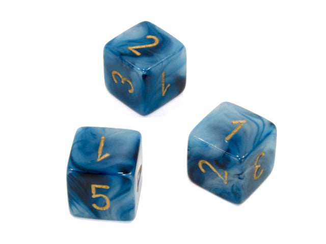Chessex D6 Dice Phantom Polyhedral Teal/gold d6