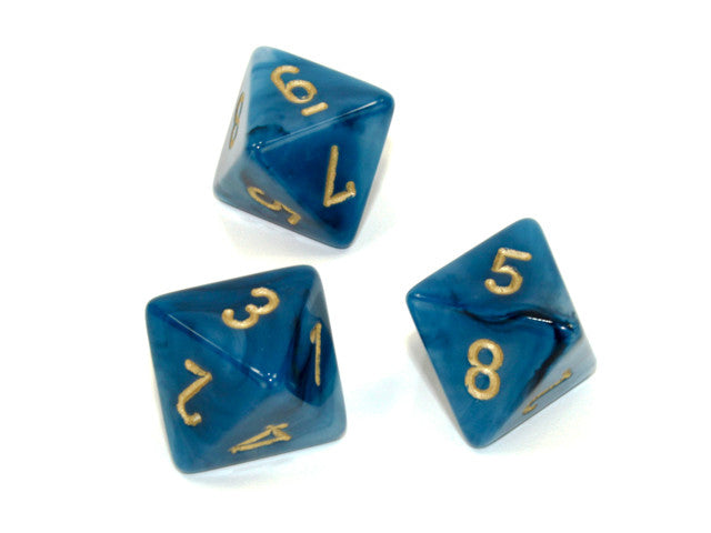 Chessex D8 Dice Phantom Polyhedral Teal/gold d8