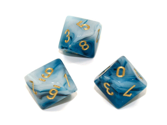 Chessex D10 Dice Phantom Polyhedral Teal/gold d10