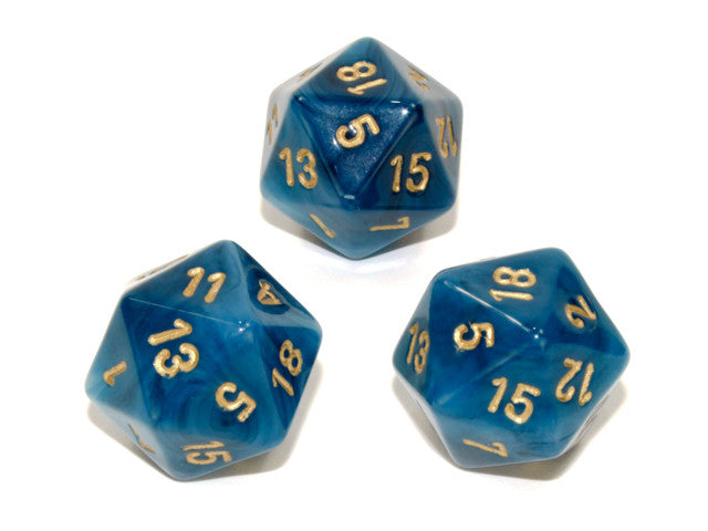 Chessex D20 Dice Phantom Polyhedral Teal/gold d20