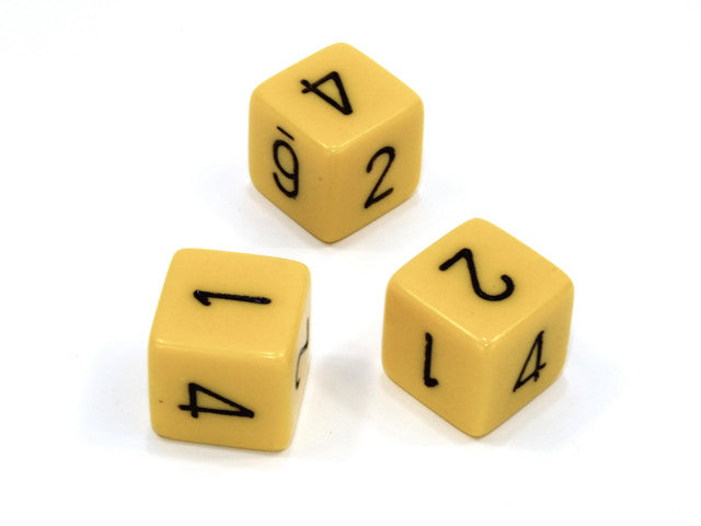 Chessex D6 Dice Opaque Polyhedral Yellow/black d6