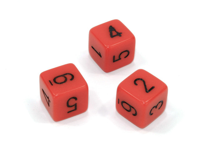 Chessex D6 Dice Opaque Polyhedral Orange/black d6