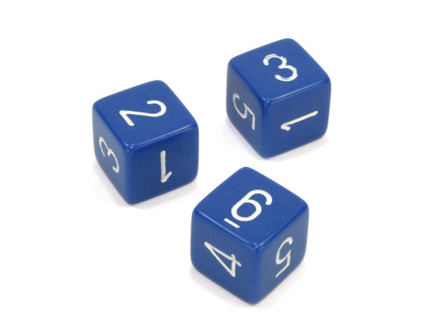 Chessex D6 Dice Opaque Polyhedral Blue/white d6