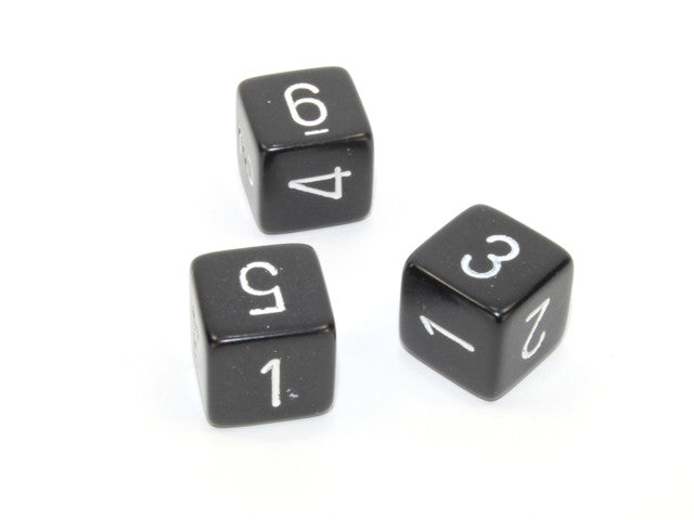 Chessex D6 Dice Opaque Polyhedral Black/white d6