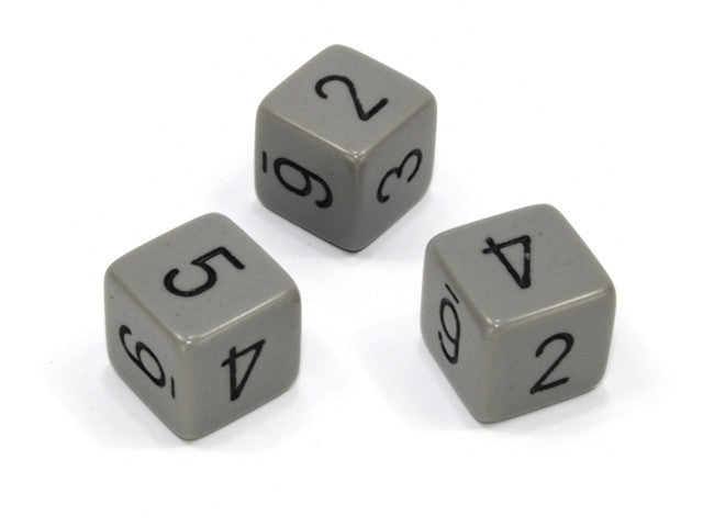 Chessex D6 Dice Opaque Polyhedral Dark Grey/black d6