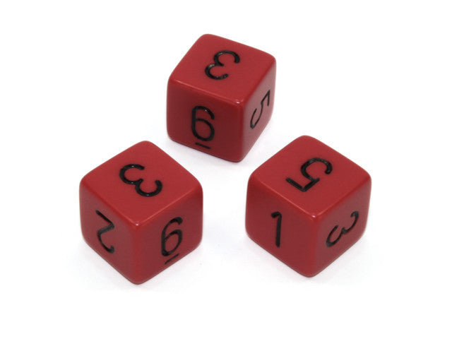 Chessex D6 Dice Opaque Polyhedral Red/black d6