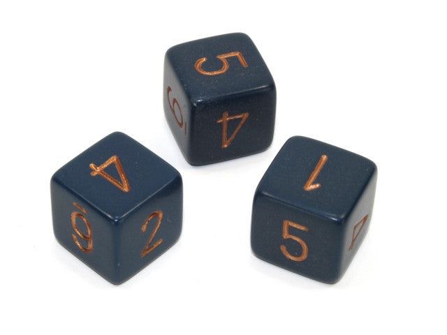 Chessex D6 Dice Opaque Polyhedral Dusty Blue/copper d6